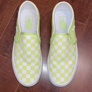 Light green/lime checkered vans